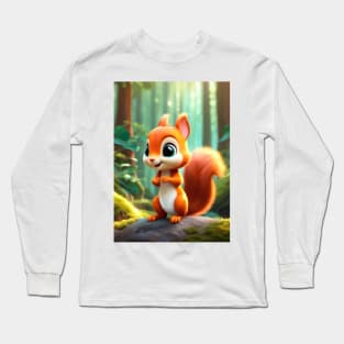 Cartoon Squirrel Long Sleeve T-Shirt